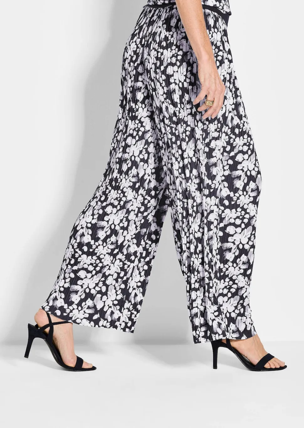 Pantalon plissé VERA à imprimé floral