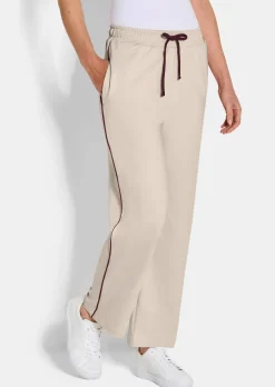 Pantalons de loisirs avec passepoils contrastants