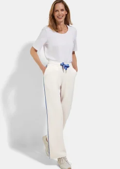 Pantalon sweat avec passepoil contrasté