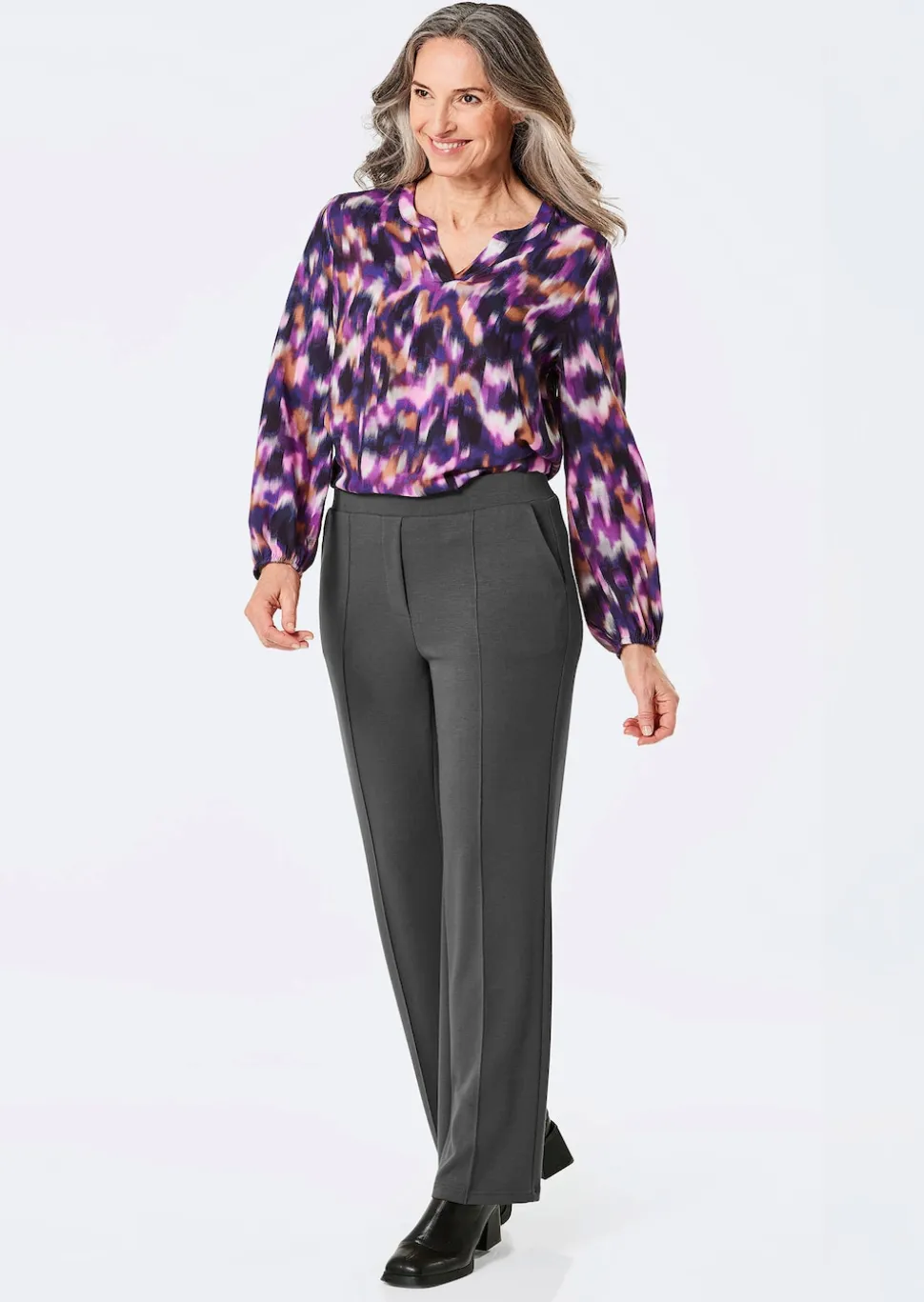 Pantalon à taille élastique avec pinces