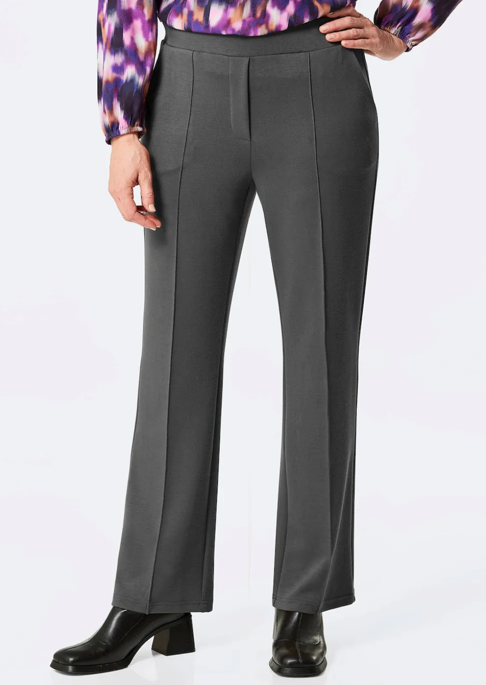 Pantalon à taille élastique avec pinces