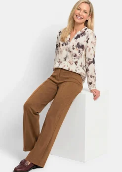 Pantalon à taille élastique avec pinces
