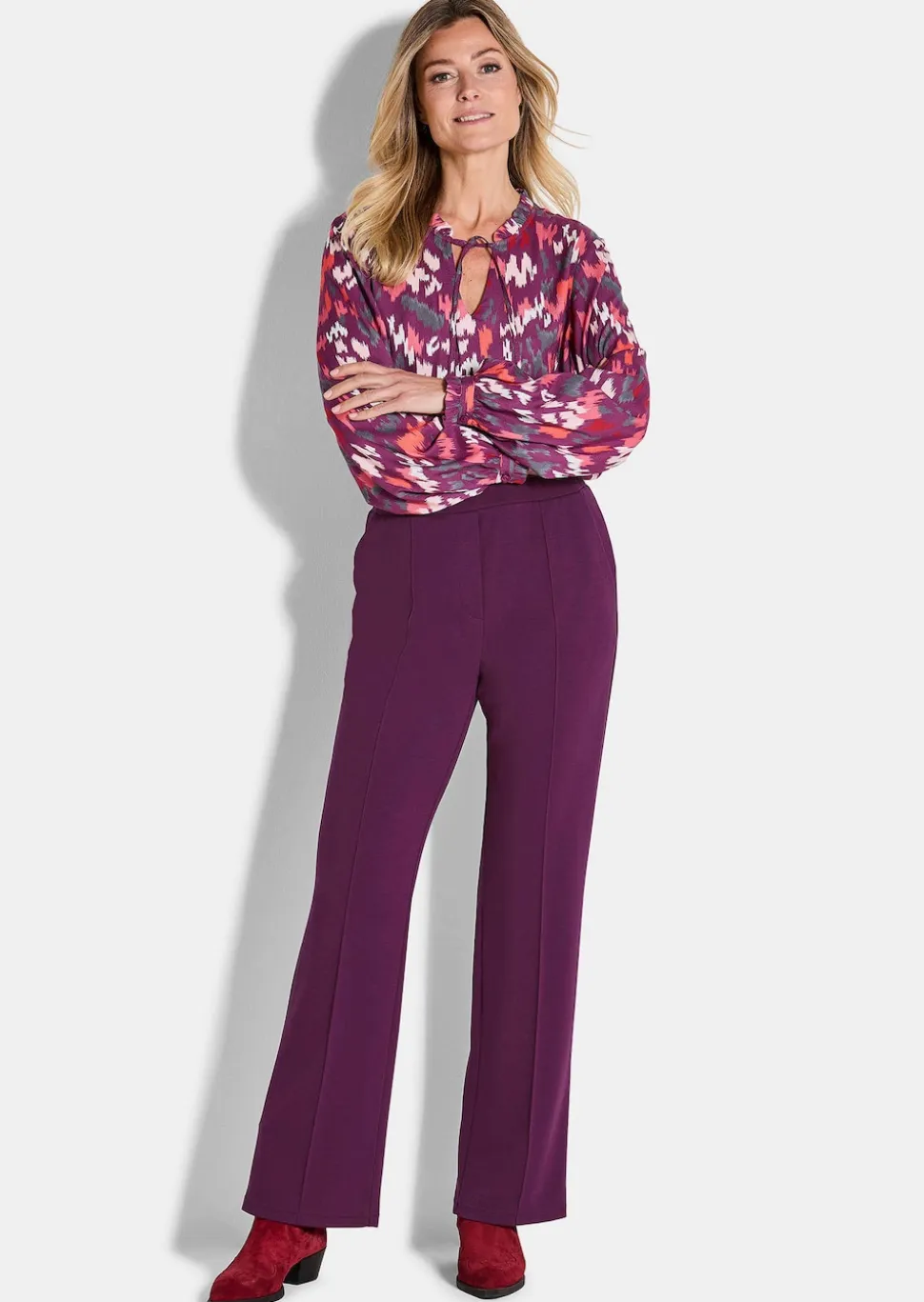 Pantalon à taille élastique avec pinces