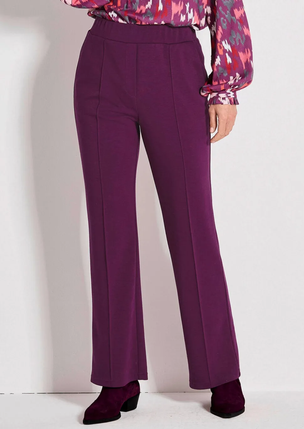 Pantalon à taille élastique avec pinces