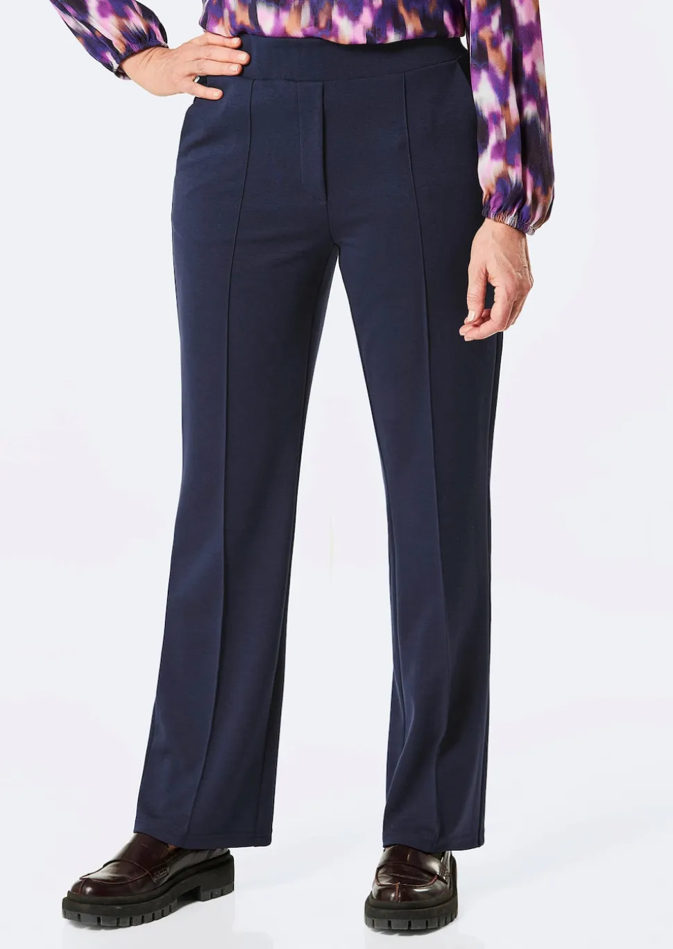 Pantalon à taille élastique avec pinces