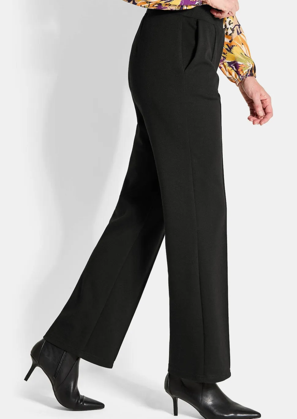 Pantalon à taille élastique avec pinces