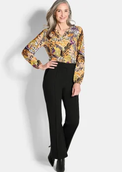 Pantalon à taille élastique avec pinces
