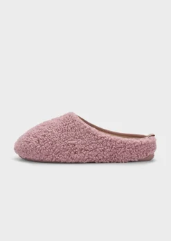 Pantoufles avec peluche et semelle en caoutchouc