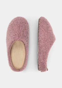 Pantoufles avec peluche et semelle en caoutchouc