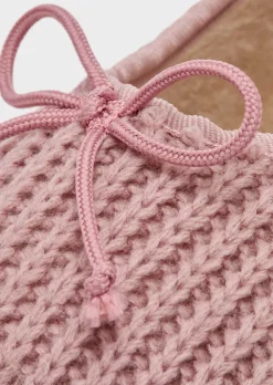 Pantoufles ballerines effet tricot