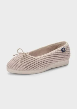 Pantoufles ballerines effet tricot