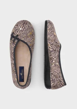 Pantoufles ballerines à motif animal