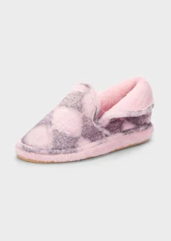 Pantoufles en peluche avec motif losange