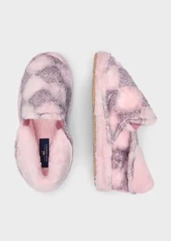 Pantoufles en peluche avec motif losange