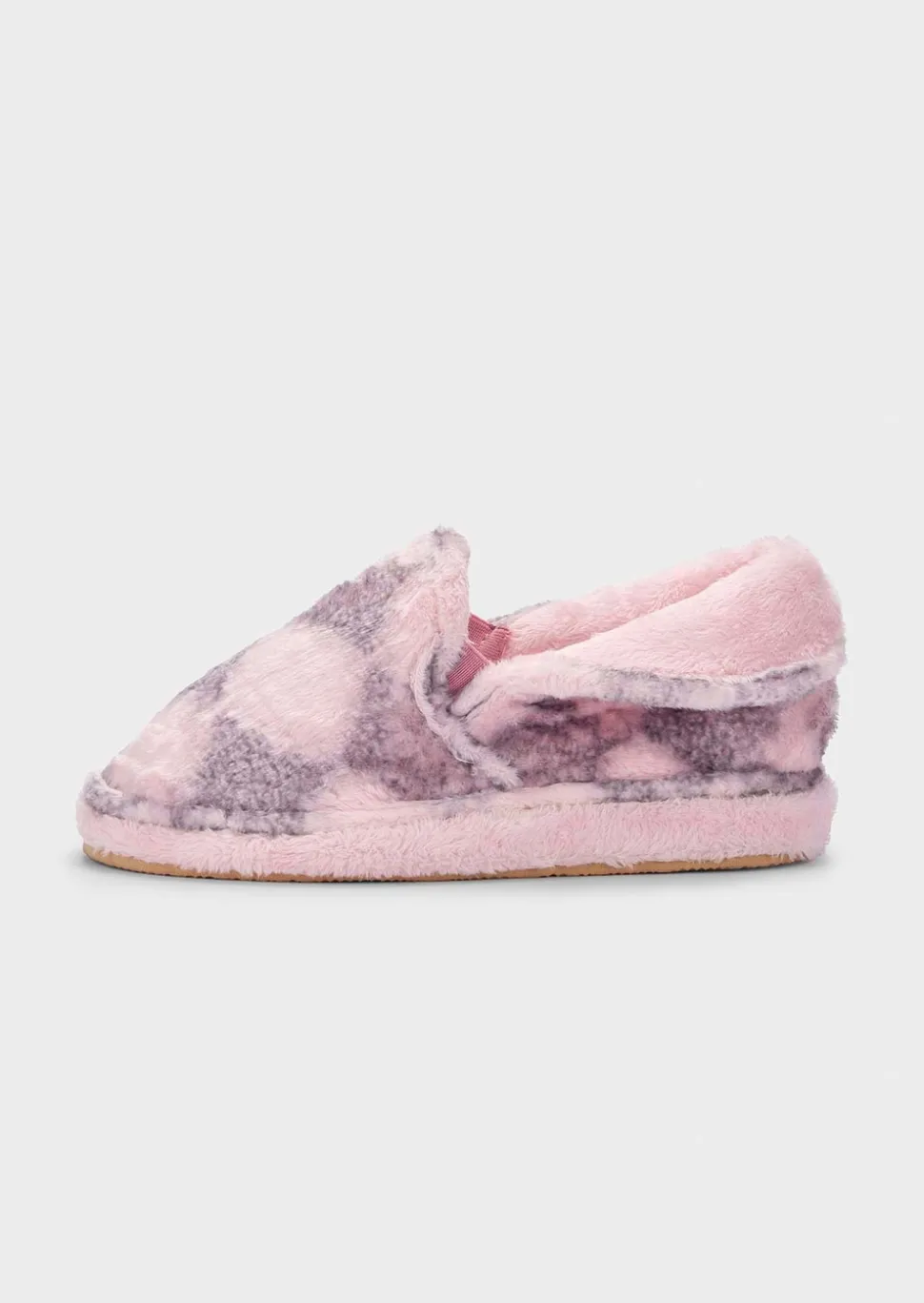 Pantoufles en peluche avec motif losange
