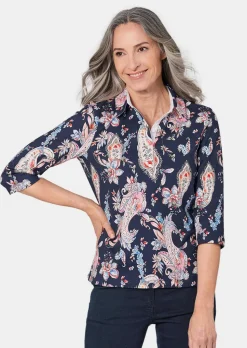 Polo imprimée en tissu piqué