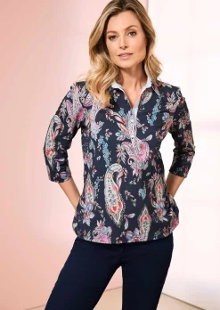 Polo imprimée en tissu piqué