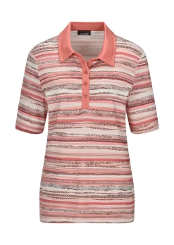 Polo à rayures en jersey de viscose
