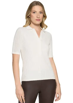 Polo structuré avec col en tricot