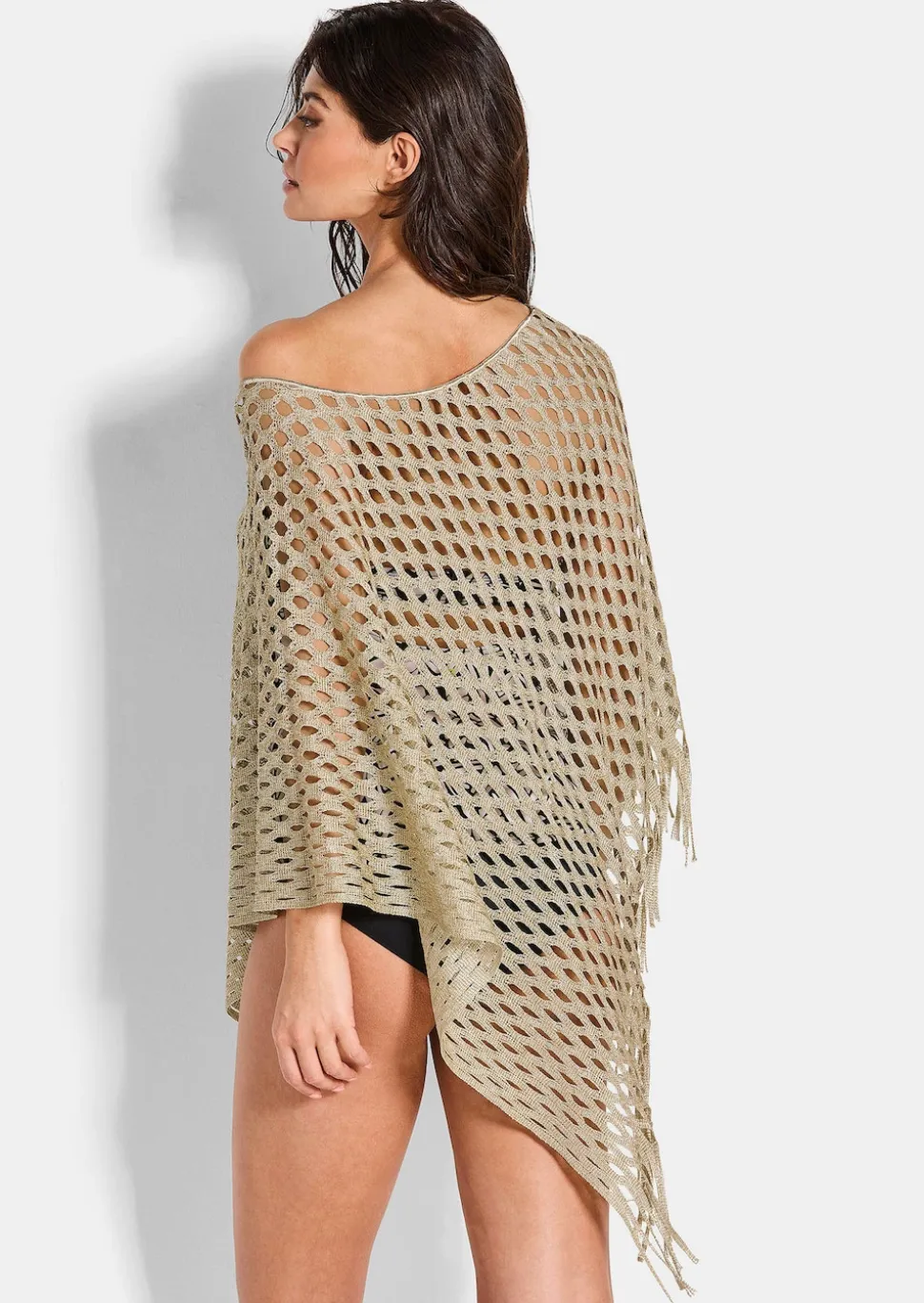 Poncho aspect crocheté