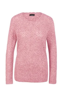 Pull ajouré en fil chiné de haute qualité