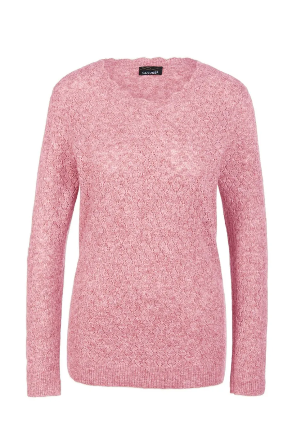Pull ajouré en fil chiné de haute qualité