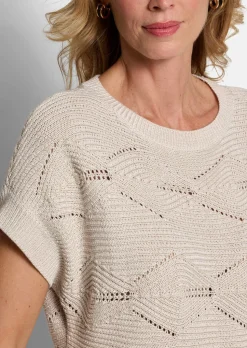 Pull ajouré, légèrement brillant