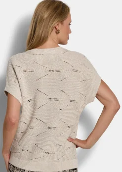 Pull ajouré, légèrement brillant