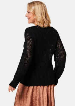 Pull aspect filet avec paillettes