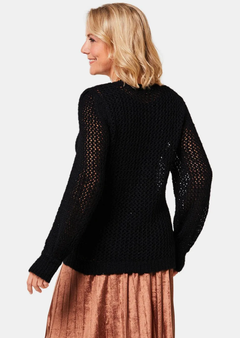 Pull aspect filet avec paillettes