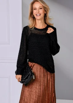 Pull aspect filet avec paillettes