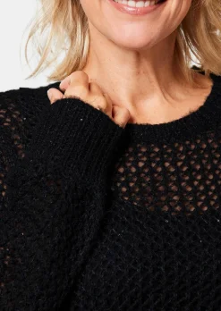 Pull aspect filet avec paillettes