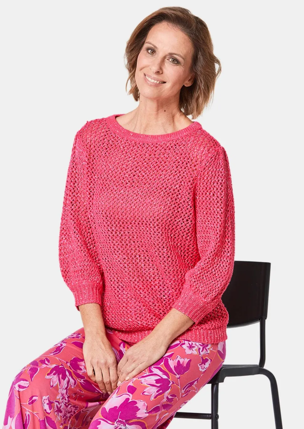 Pull aspect filet avec paillettes