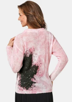 Pull avec imprimé et paillettes
