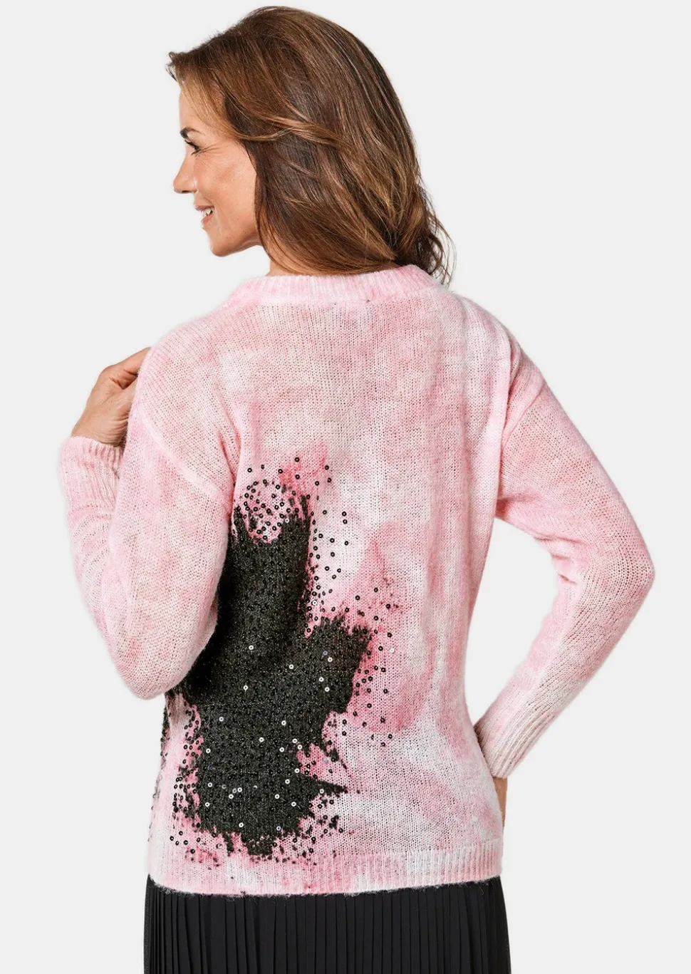 Pull avec imprimé et paillettes