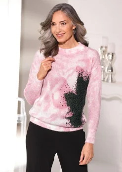 Pull avec imprimé et paillettes
