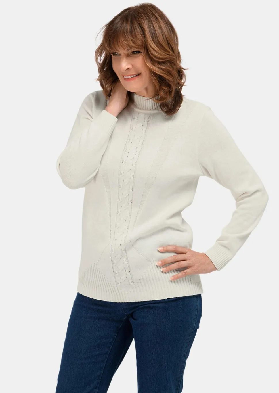 Pull à col droit