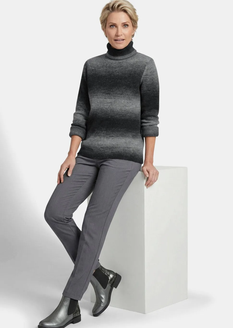 Pull à col roulé avec teneur en laine vierge