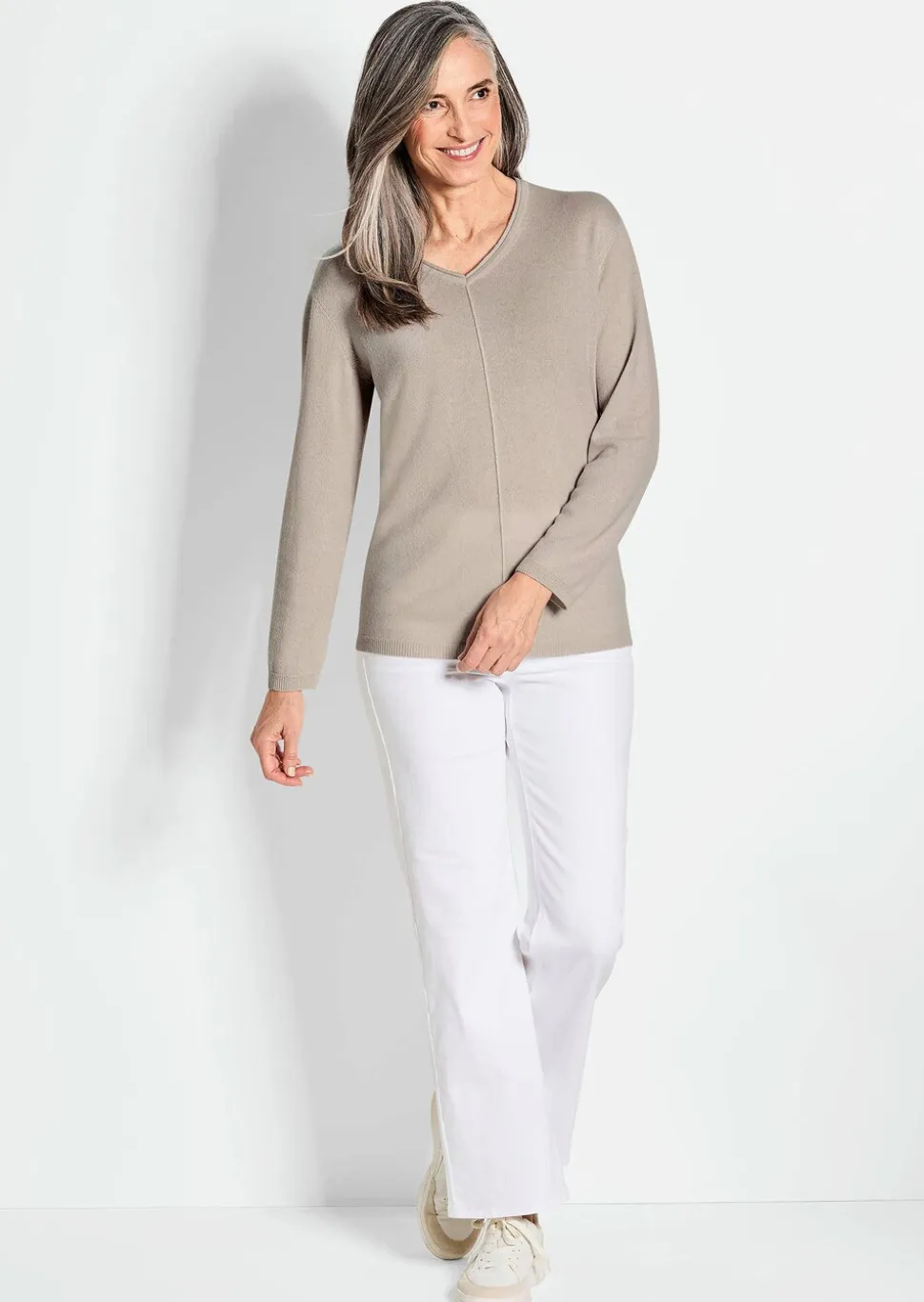 Pull à encolure en V en cachemire