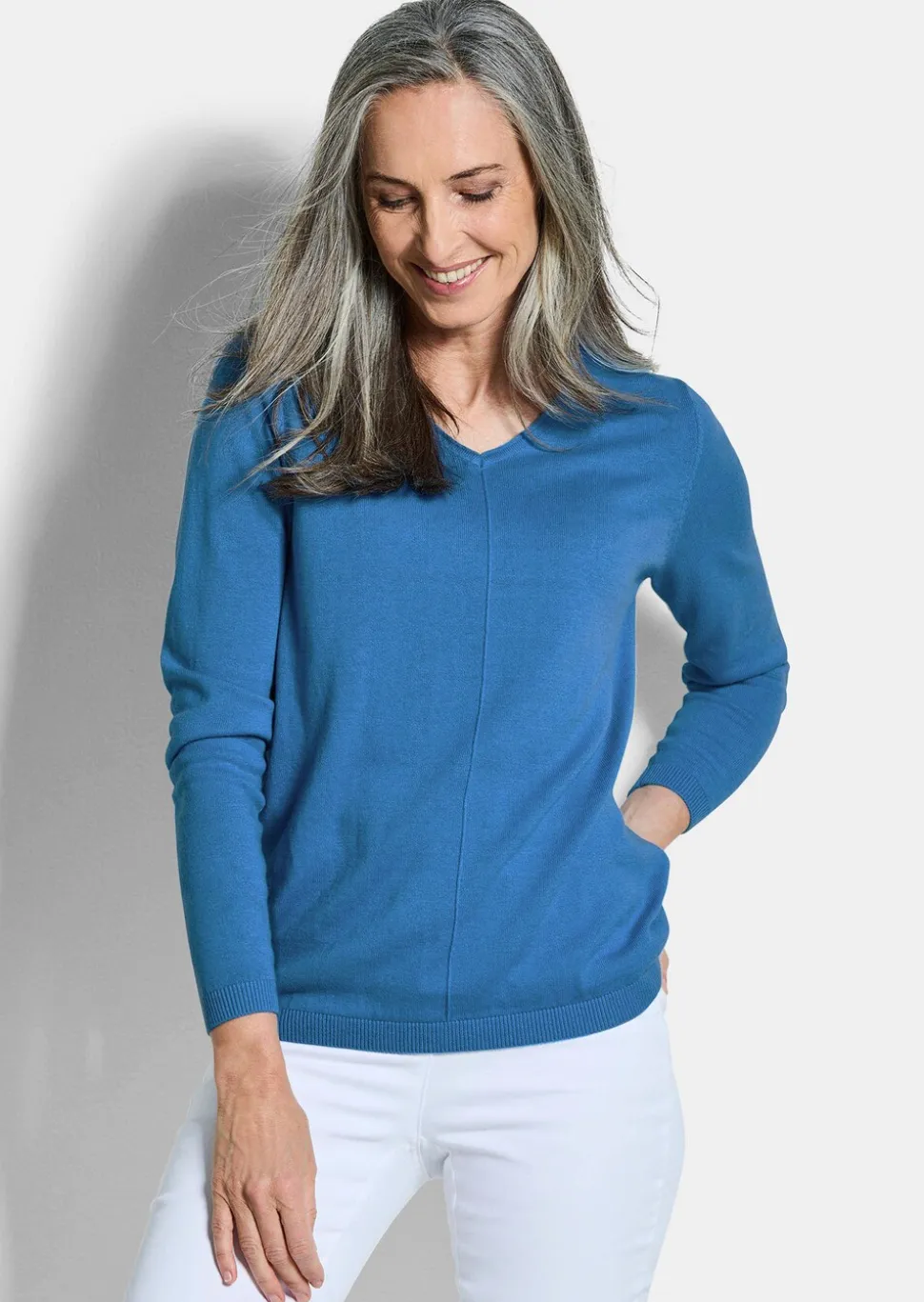 Pull à encolure en V en COTTAMIRA
