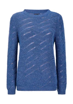 Pull en maille ajourée et tricot côtelé