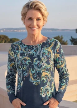 Pull en maille fine à motif cachemire