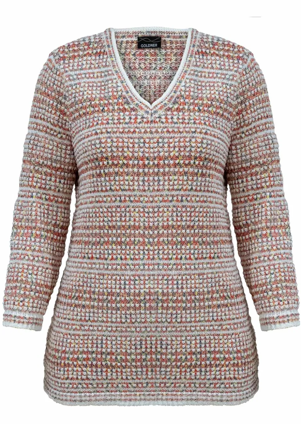 Pull en maille structurée, avec encolure en V