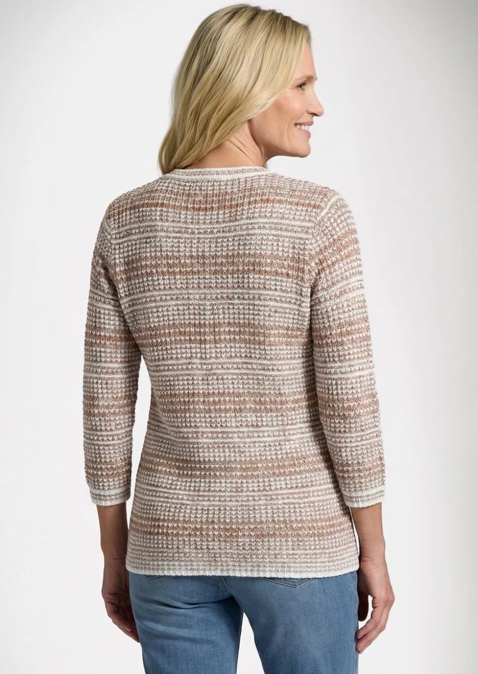 Pull en maille structurée, avec encolure en V