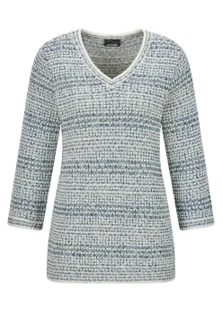 Pull en maille structurée, avec encolure en V