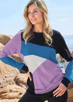 Pull en tricot avec motif intarsia