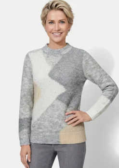 Pull en tricot avec motif intarsia