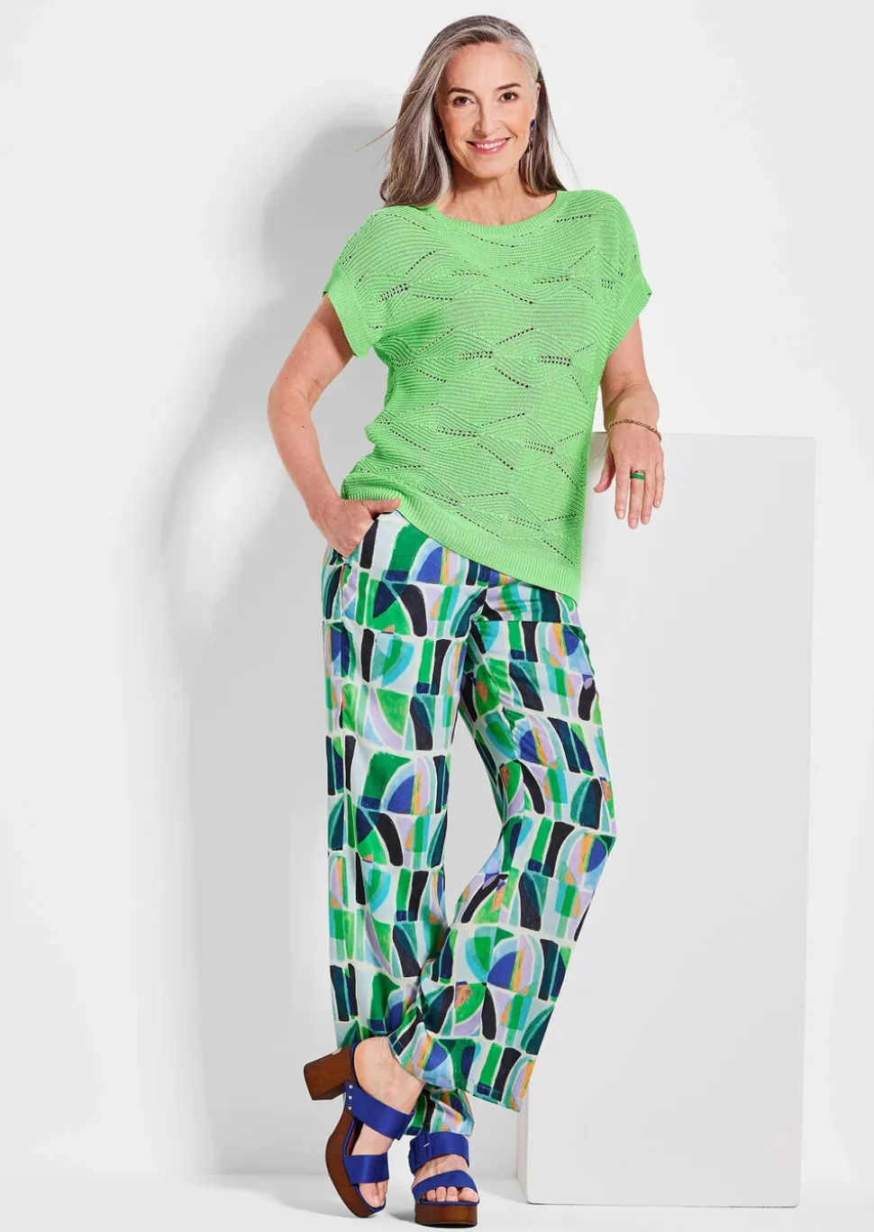 Pull en tricot avec motif à losanges
