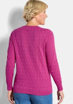 Pull en tricot avec motif torsadé en zigzag