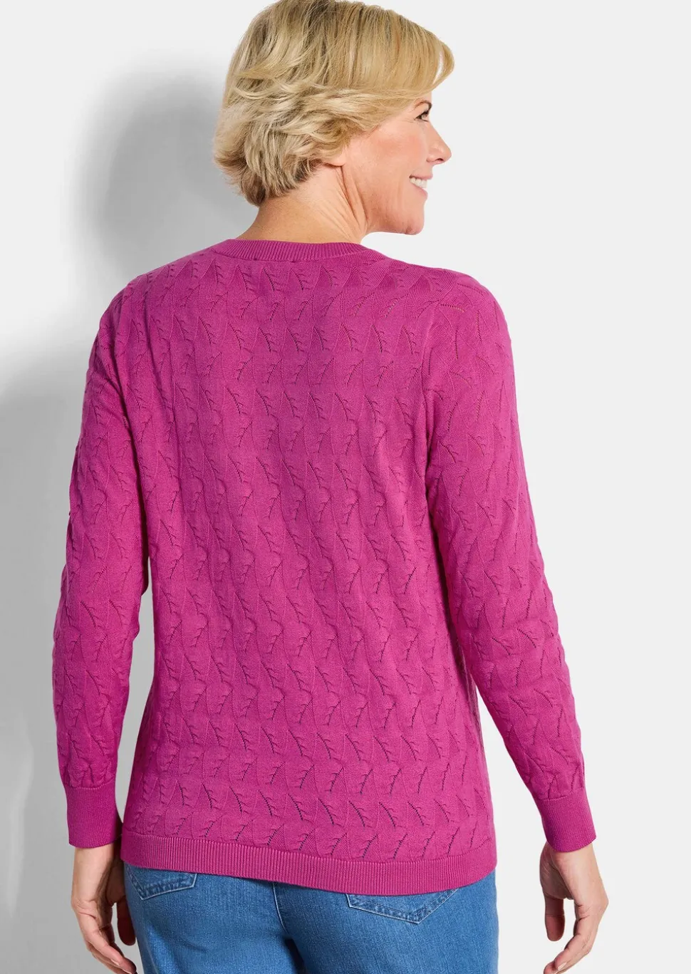 Pull en tricot avec motif torsadé en zigzag